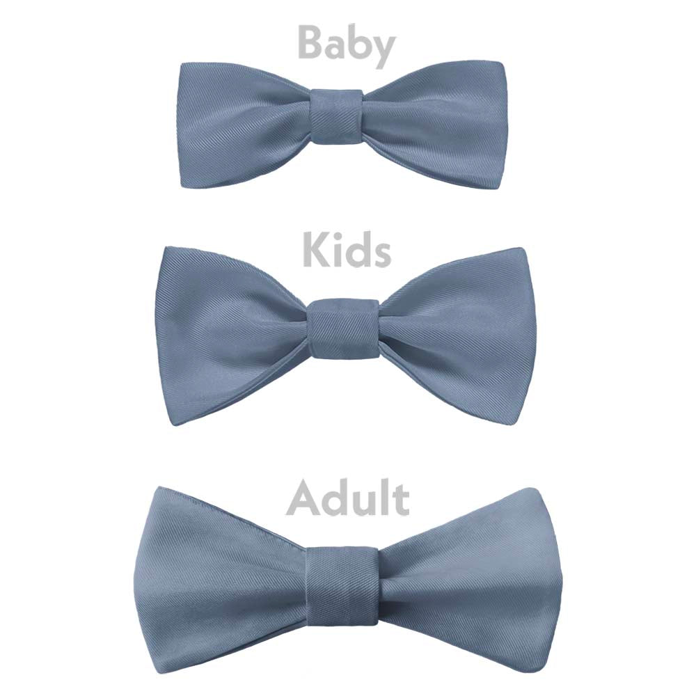 Solid KT Steel Blue Bow Tie - Bow Sizes - Knotty Tie Co.