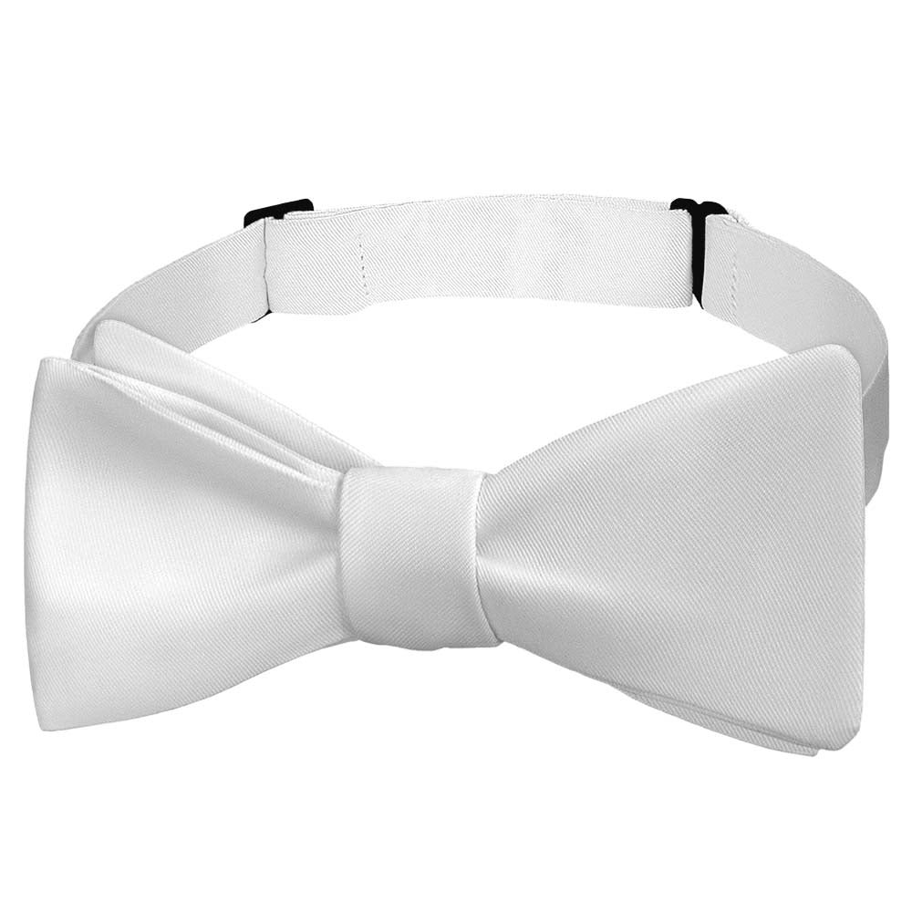 Solid KT White Bow Tie - Self Tie Bow Tie - Knotty Tie Co.