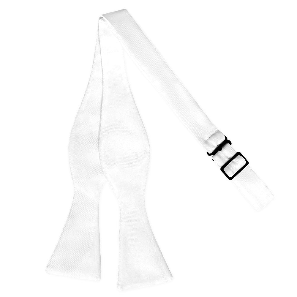 Solid KT White Bow Tie - Self Tie Flat - Knotty Tie Co.
