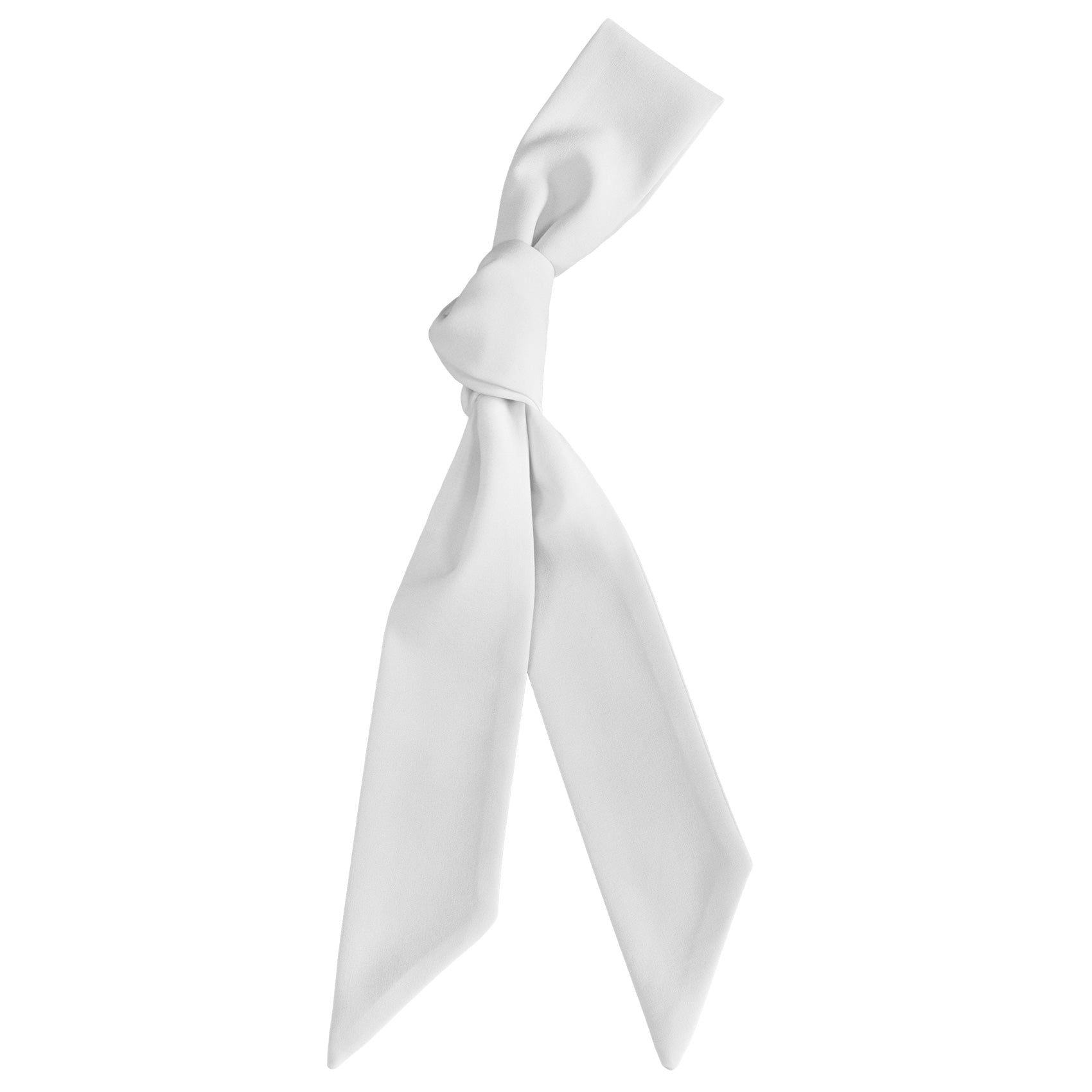 Solid KT White Hair Scarf - Scarf Tied Into Knot - Knotty Tie Co.