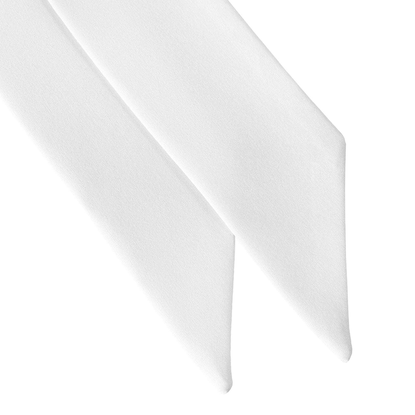 Solid KT White Hair Scarf - Scarf Tapered Ends - Knotty Tie Co.