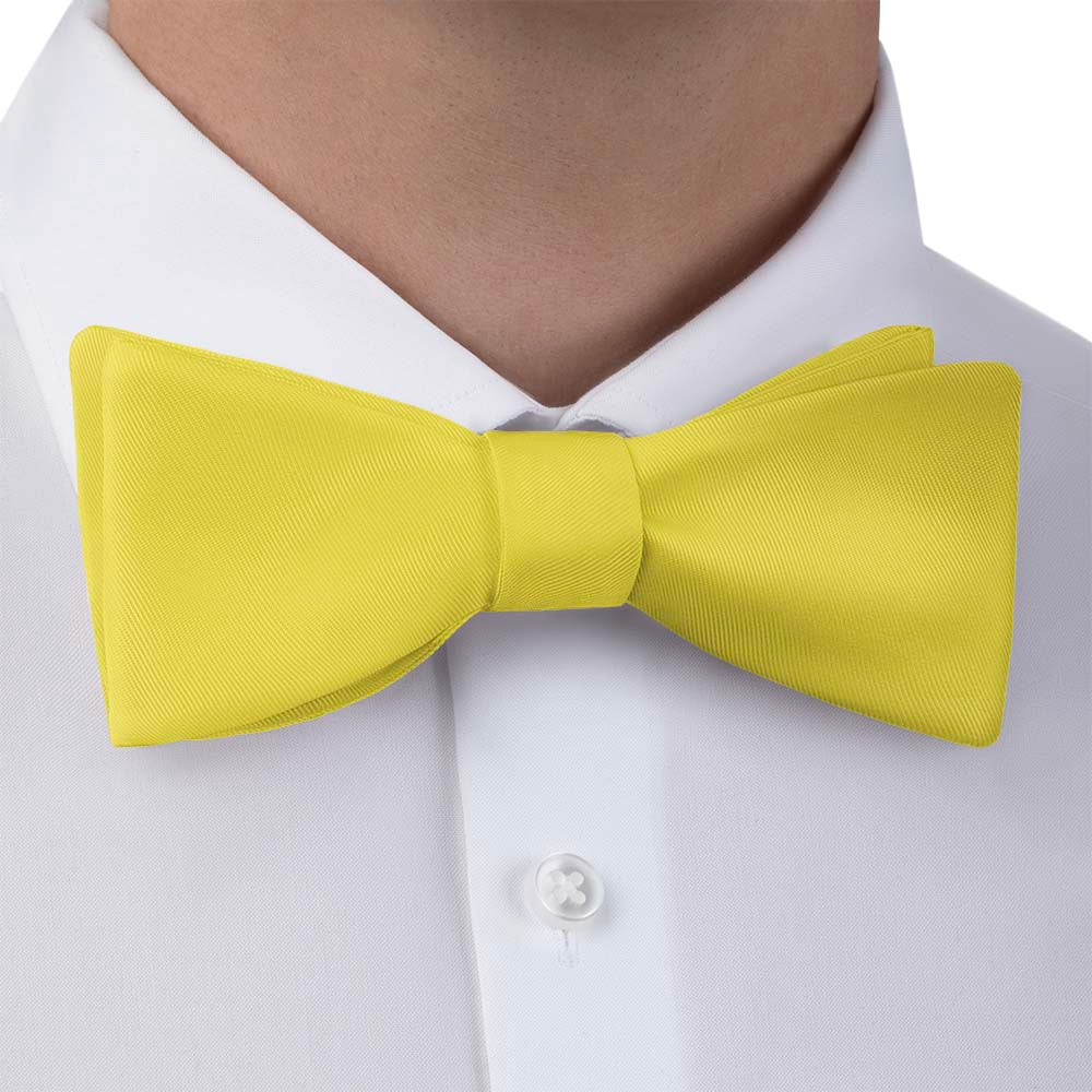Solid KT Yellow Bow Tie - Bow Tie with Dress Shirt - Knotty Tie Co.