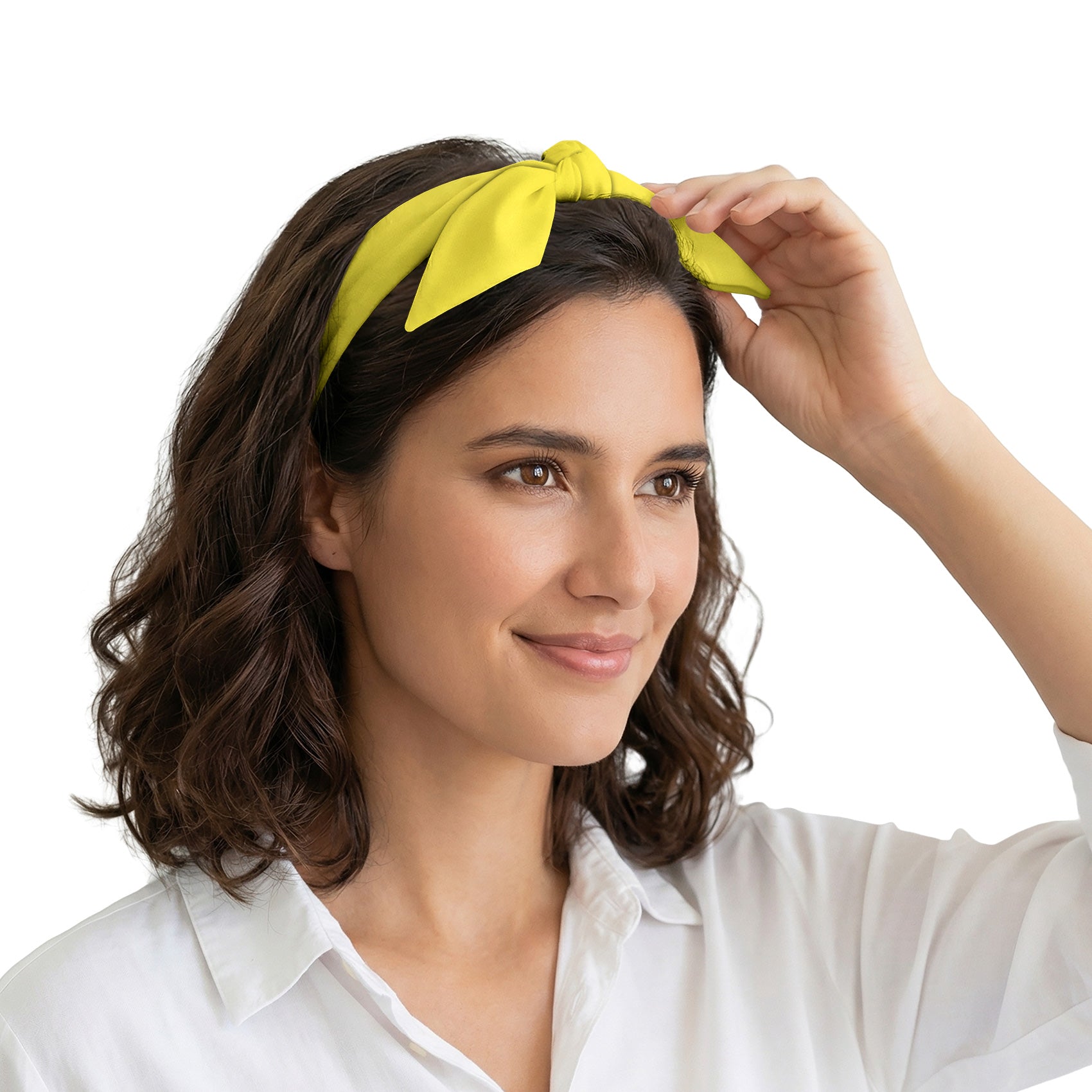 Solid KT Yellow Hair Scarf - Scarves for Women - Knotty Tie Co.