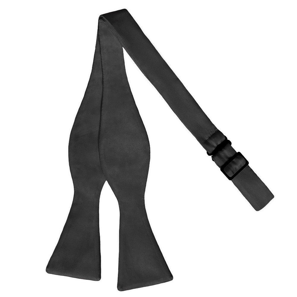 Solid KT Charcoal Bow Tie - Adult Extra-Long Self-Tie 18-21" -  - Knotty Tie Co.