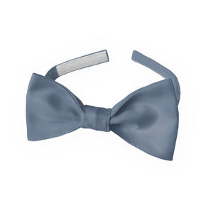 Solid KT Steel Blue Bow Tie - Kids Pre-Tied 9.5-12.5" -  - Knotty Tie Co.