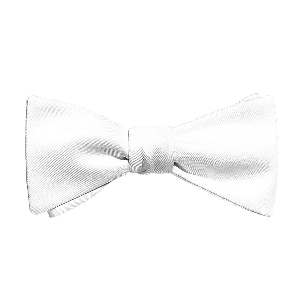 Solid KT White Bow Tie - Adult Standard Self-Tie 14-18" -  - Knotty Tie Co.