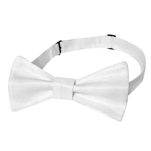 Solid KT White Bow Tie - Adult Pre-Tied 12-22" -  - Knotty Tie Co.