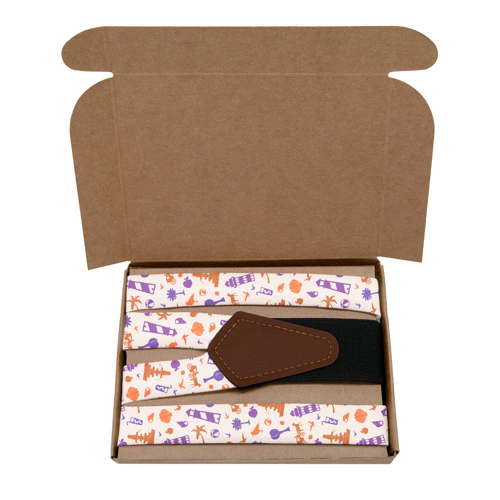 South Carolina State Heritage Suspenders - Kraft Gift Box Packaging - Knotty Tie Co.