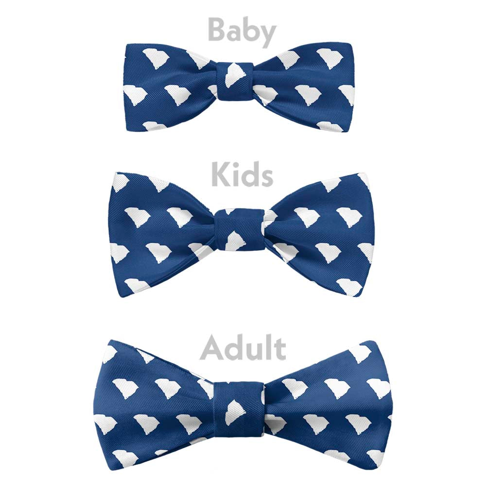 South Carolina State Outline Bow Tie - Bow Sizes - Knotty Tie Co.