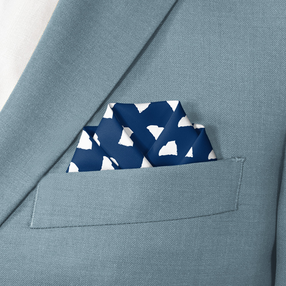 South Carolina State Outline Pocket Square - Scalloped Fold - Knotty Tie Co.