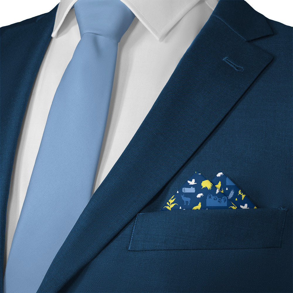 South Dakota State Heritage Pocket Square - Matching Necktie- Knotty Tie Co.