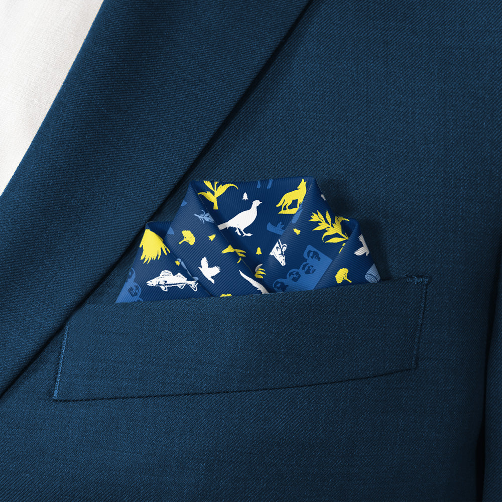 South Dakota State Heritage Pocket Square - Scalloped Fold - Knotty Tie Co.