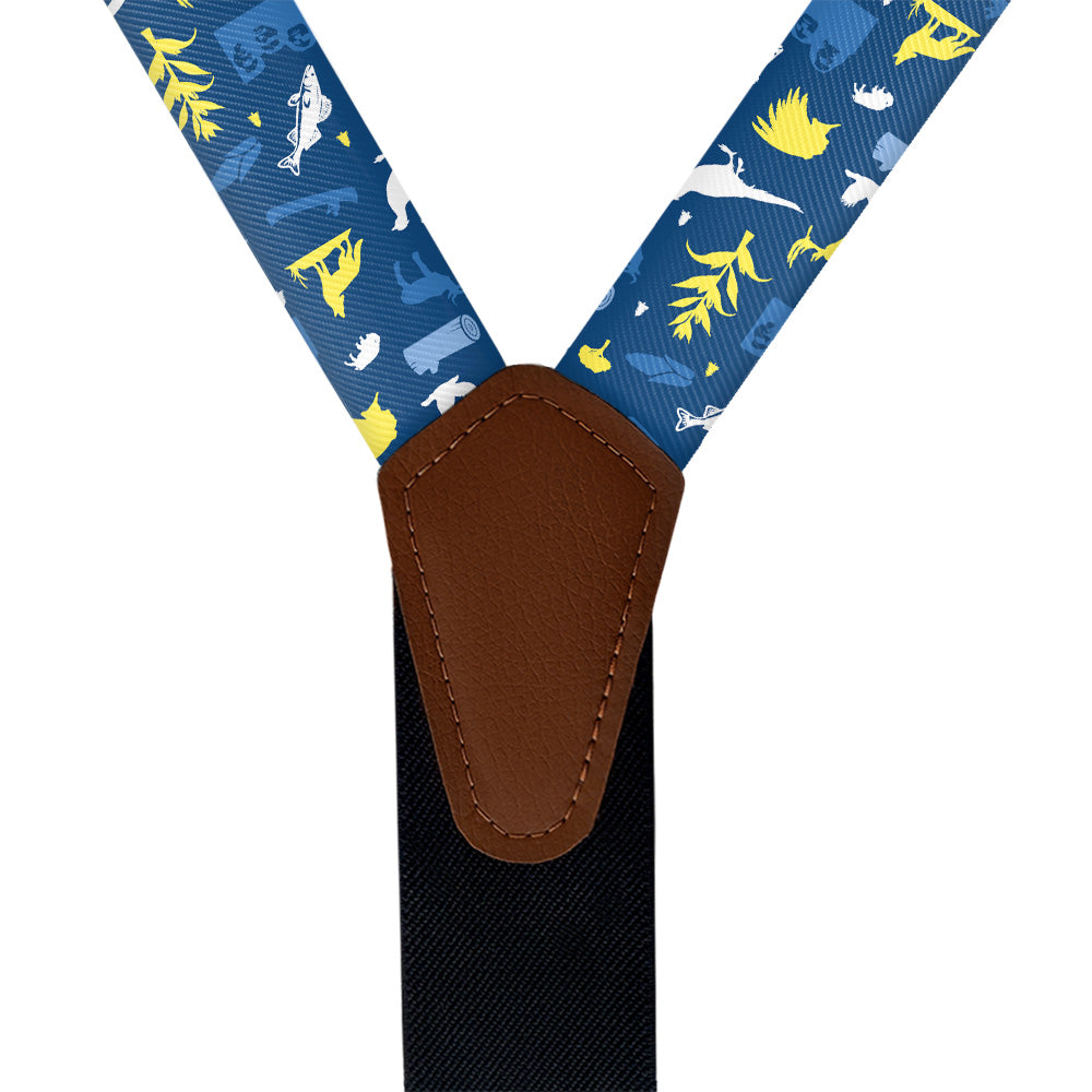 South Dakota State Heritage Suspenders - Vegan Leather Y-Back - Knotty Tie Co.