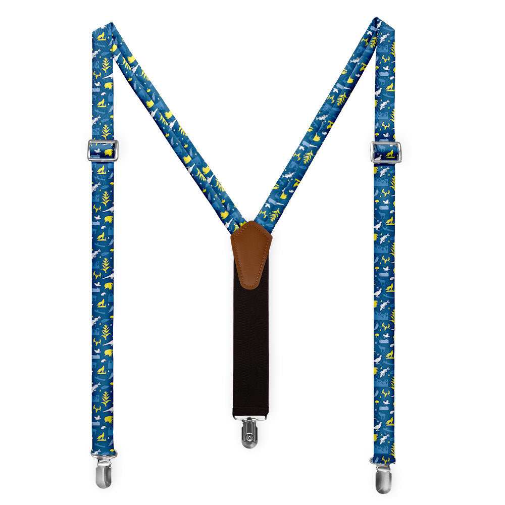 South Dakota State Heritage Suspenders - Full Front View - Knotty Tie Co.