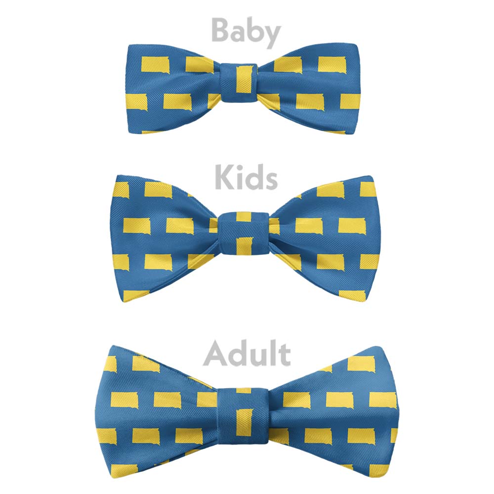 South Dakota State Outline Bow Tie - Bow Sizes - Knotty Tie Co.