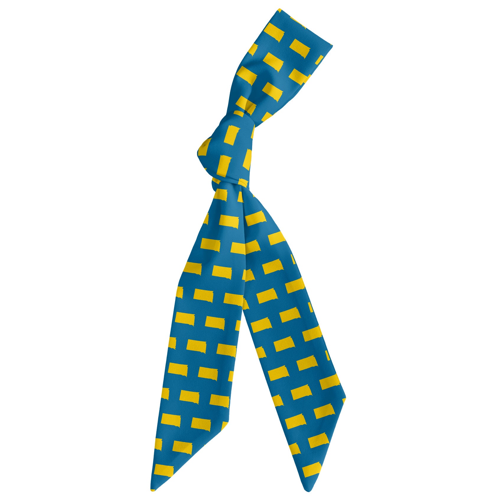 South Dakota State Outline Hair Scarf - Scarf Tied Into Knot - Knotty Tie Co.