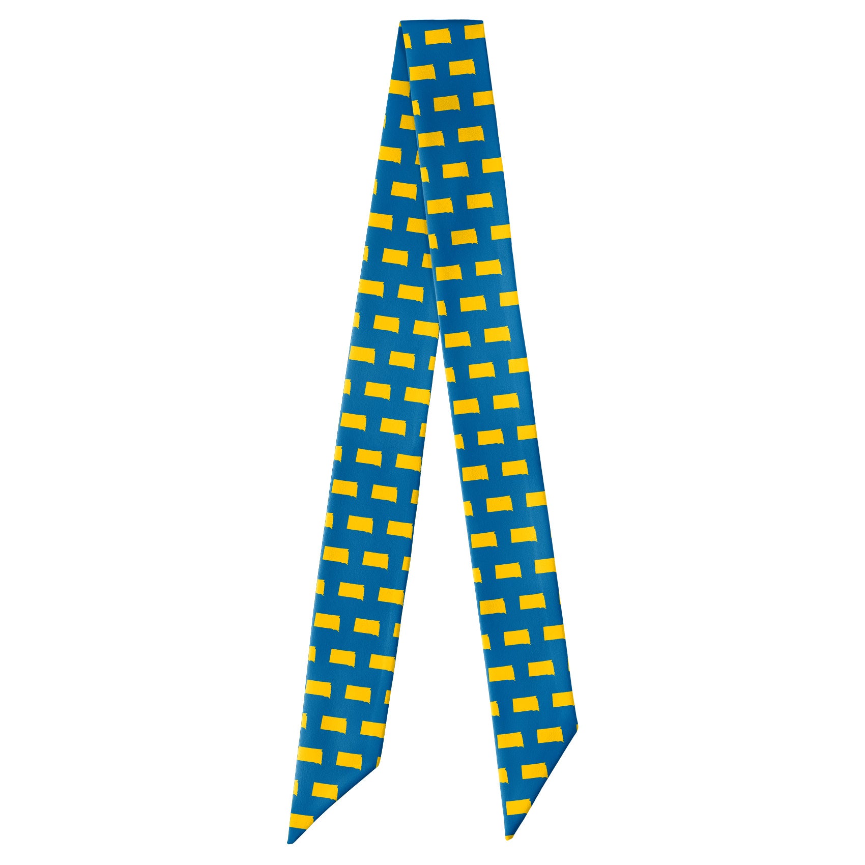 South Dakota State Outline Hair Scarf - Full View of Hair Scarf - Knotty Tie Co.