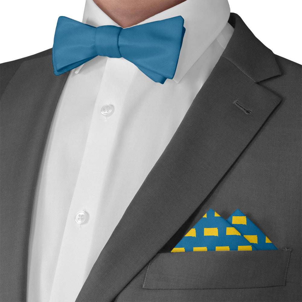 South Dakota State Outline Pocket Square - Matching Bow Tie - Knotty Tie Co.