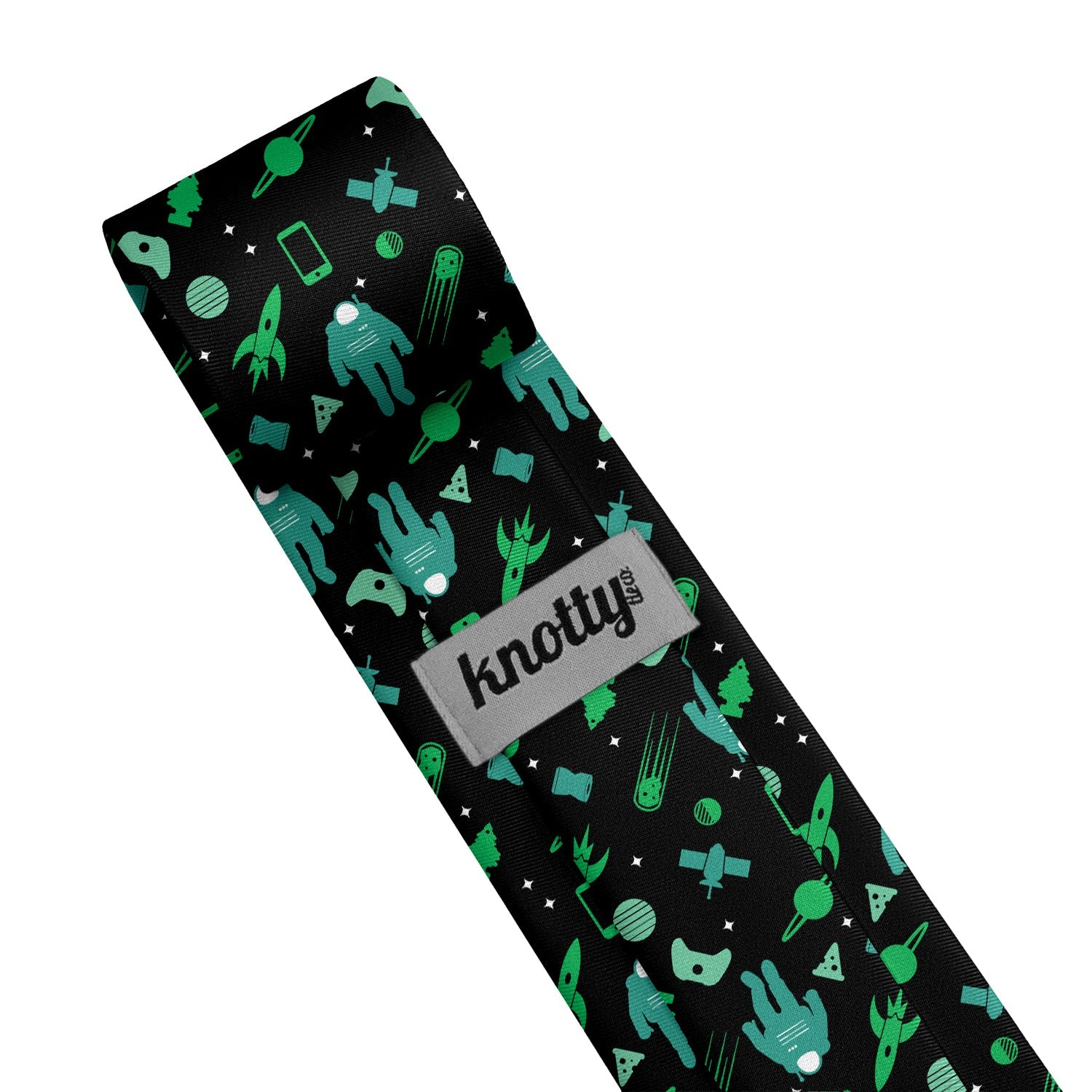 Space Junk Necktie - Tag - Knotty Tie Co.