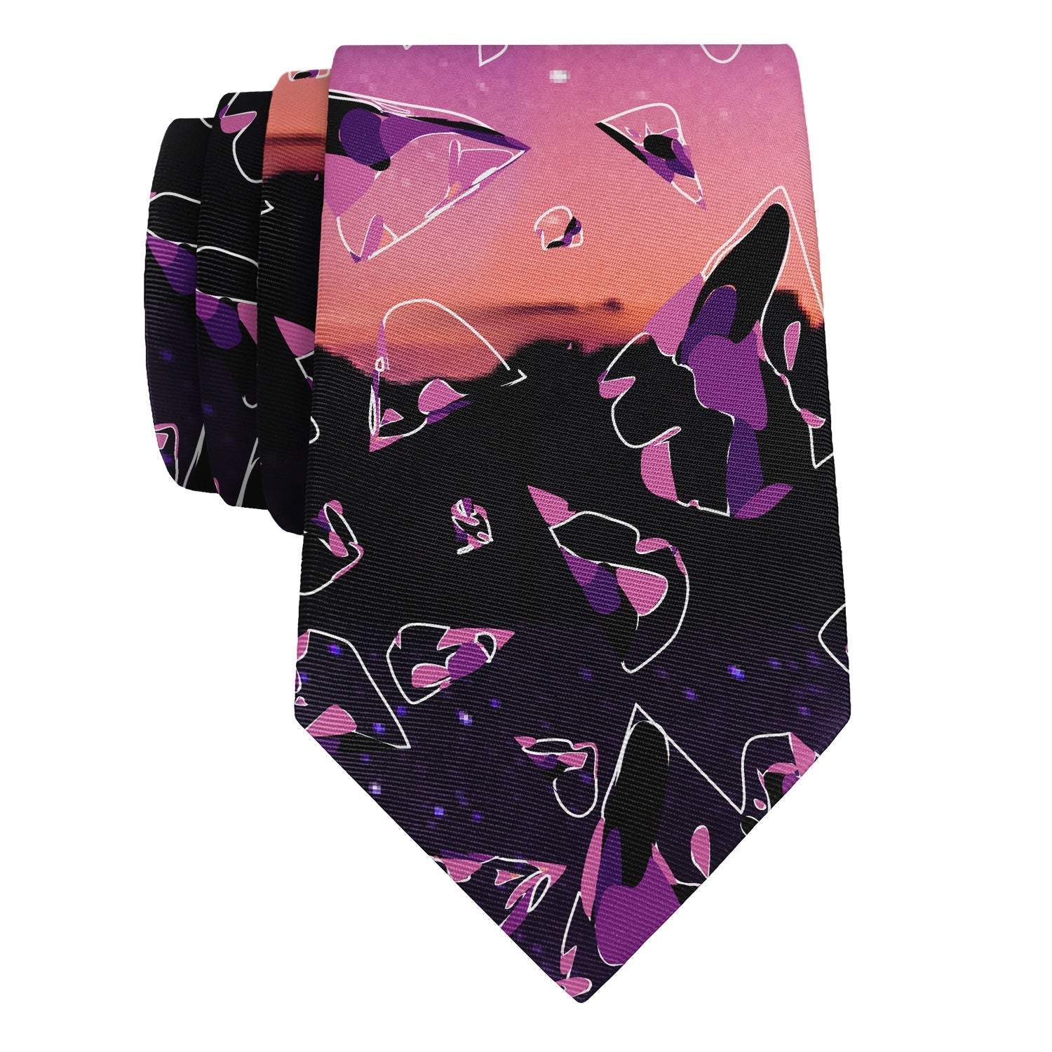 Space Mountain Necktie - Rolled - Knotty Tie Co.