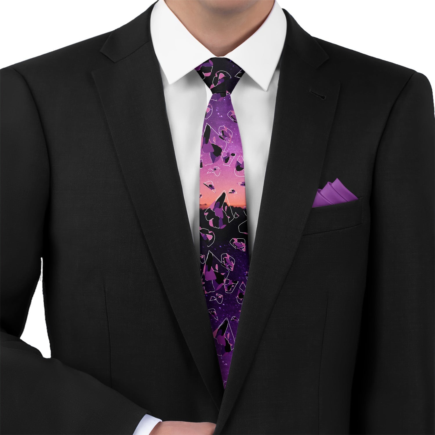 Space Mountain Necktie - Matching Pocket Square - Knotty Tie Co.