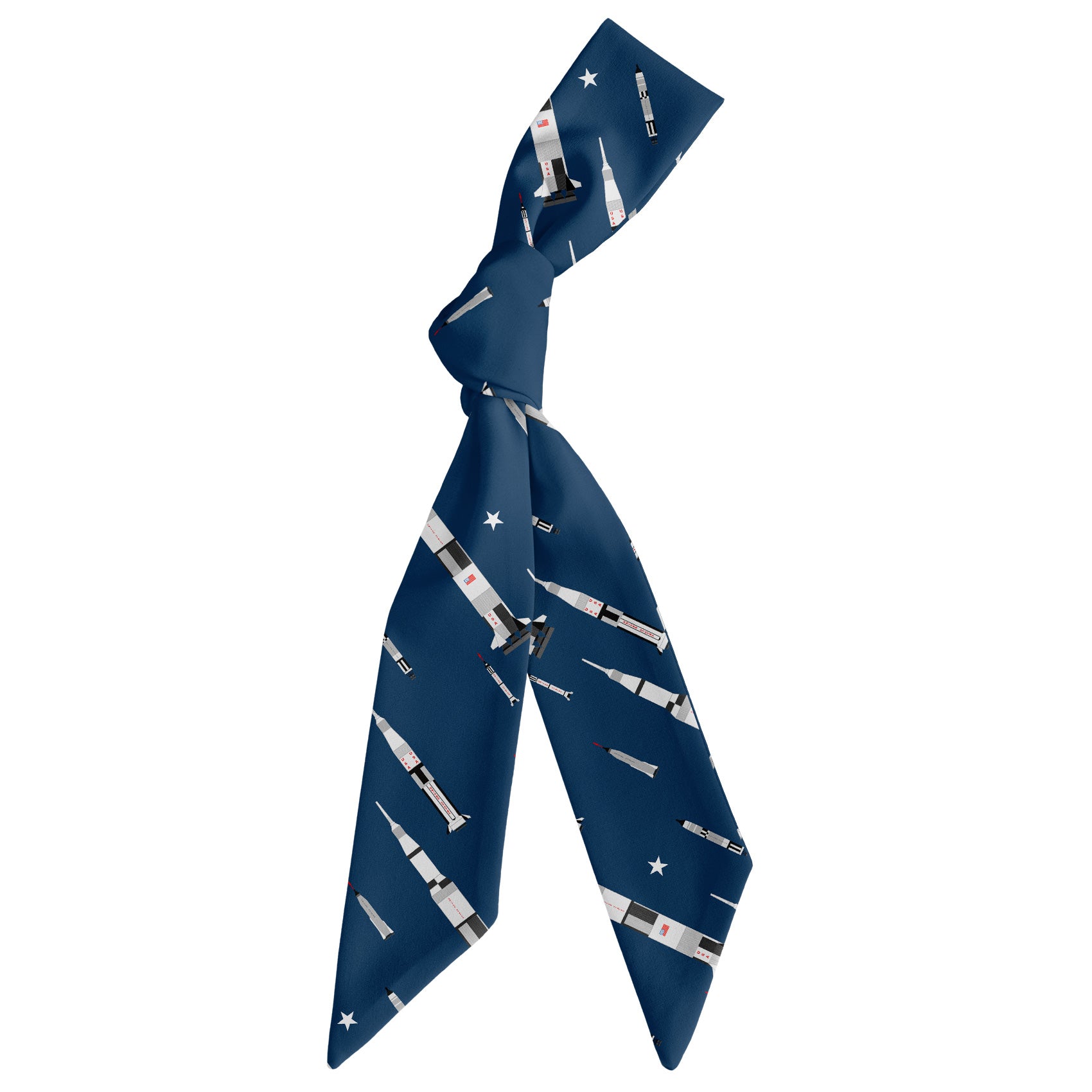 Space Race Hair Scarf - Scarf Tied Into Knot - Knotty Tie Co.