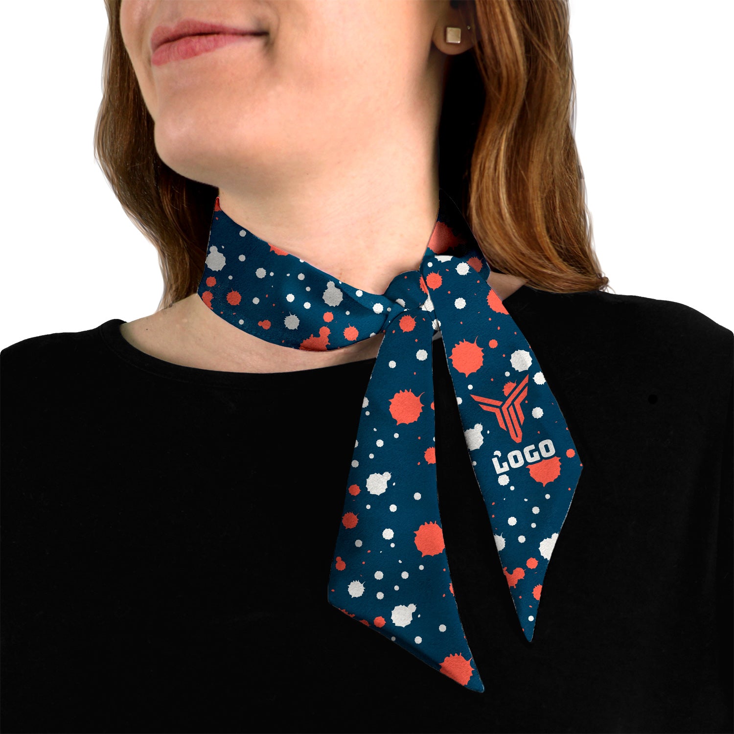 Splatter 1 Hair Neck Logo Scarf - Knotty Tie Co.