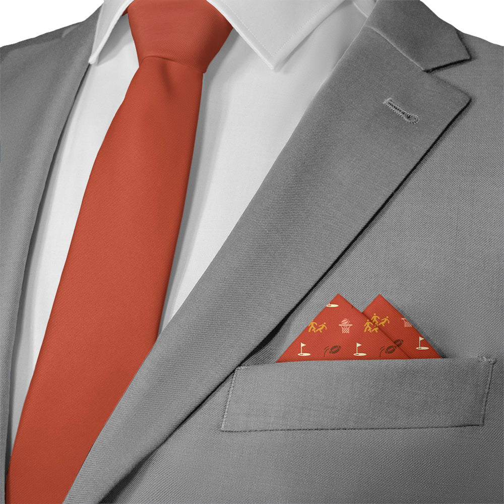 Sports With Friends Pocket Square - Matching Necktie- Knotty Tie Co.