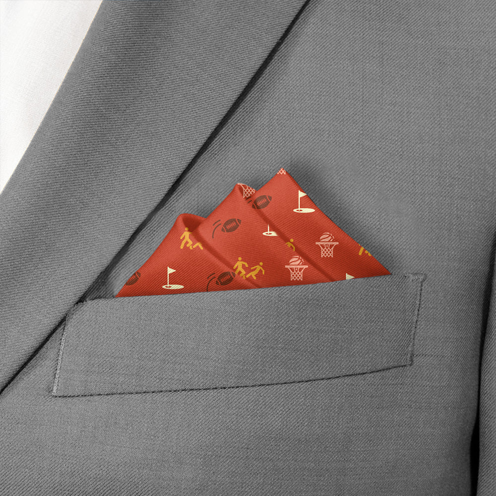 Sports With Friends Pocket Square - Stairs Fold - Knotty Tie Co.