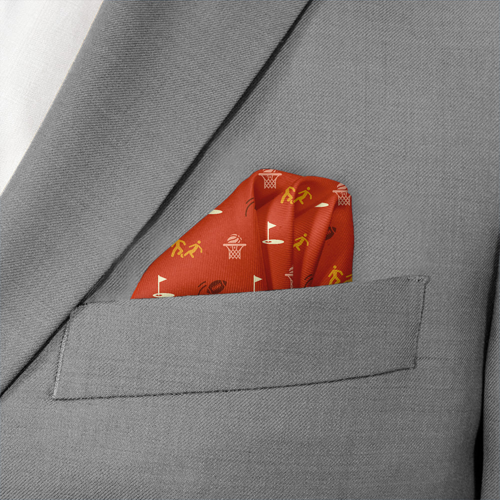 Sports With Friends Pocket Square - Wave Fold - Knotty Tie Co.