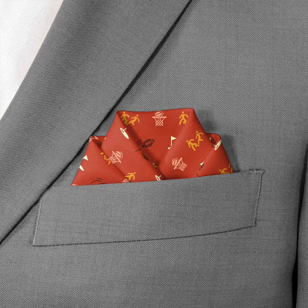 Sports With Friends Pocket Square - Scalloped Fold - Knotty Tie Co.