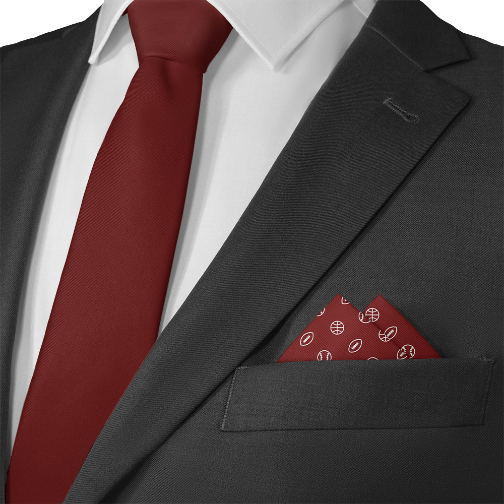 Sportsball Pocket Square - Matching Necktie- Knotty Tie Co.