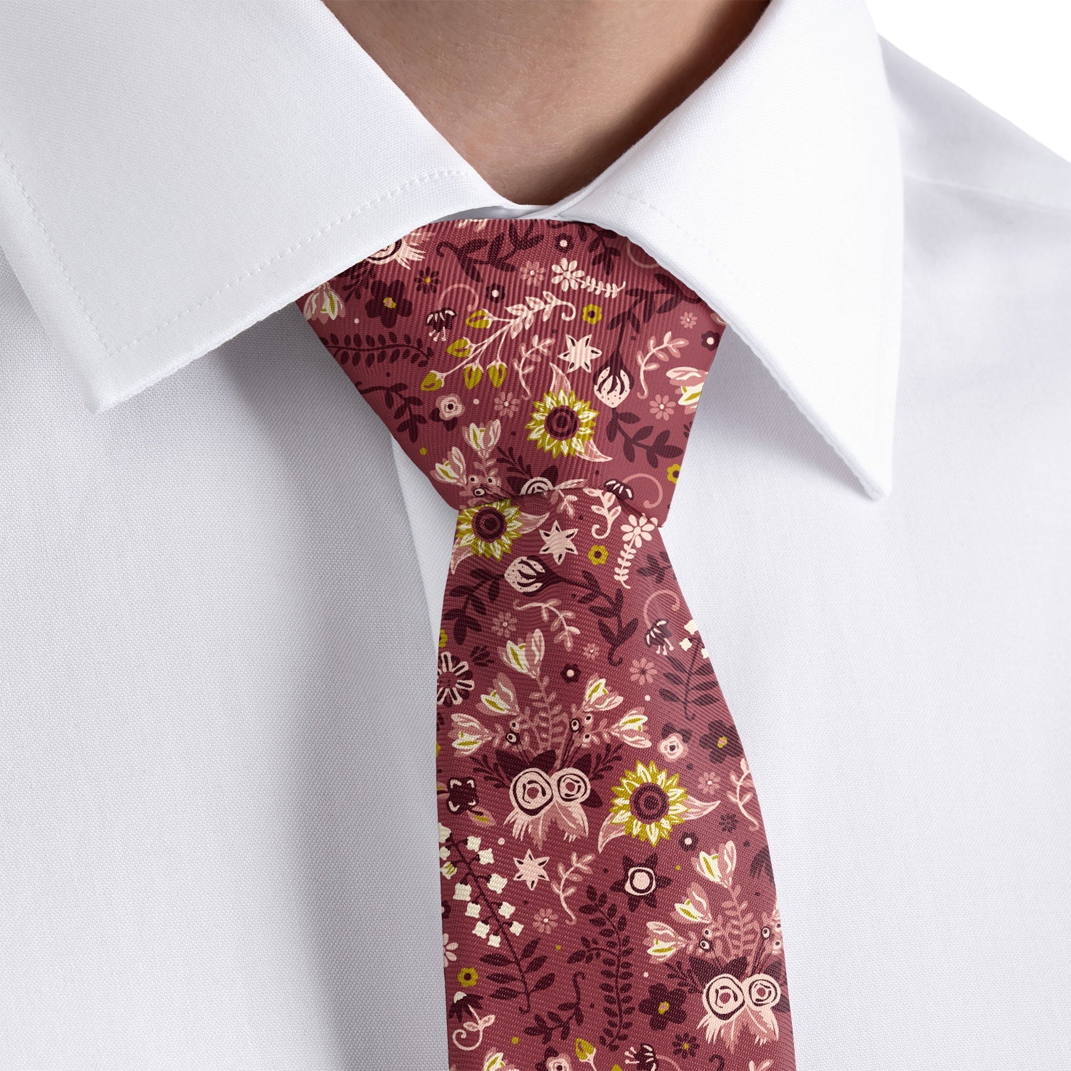Spring Garden Floral Necktie - Rolled - Knotty Tie Co.