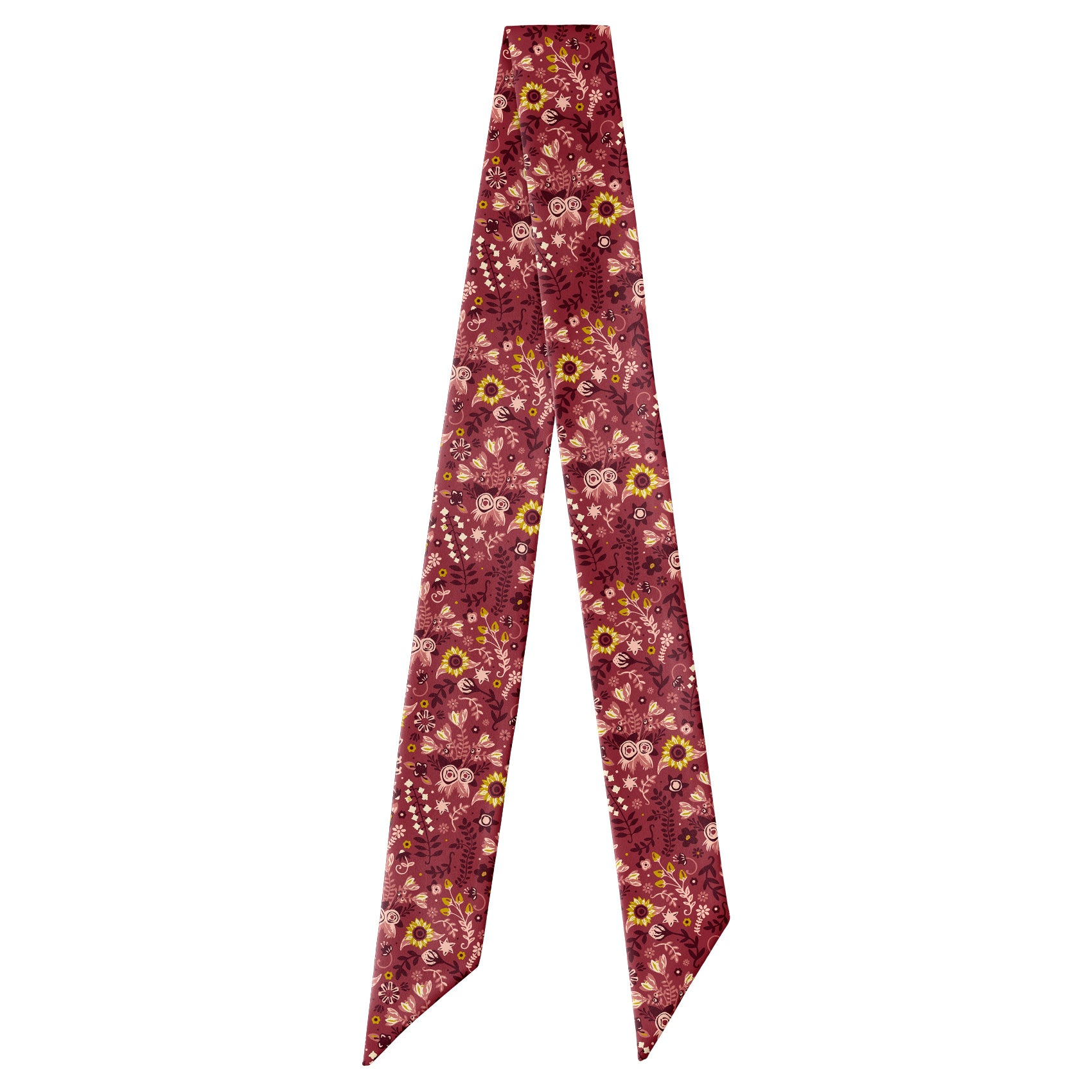 Spring Garden Floral Hair Scarf - Full View of Hair Scarf - Knotty Tie Co.