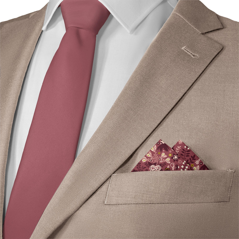 Spring Garden Floral Pocket Square - Matching Necktie- Knotty Tie Co.