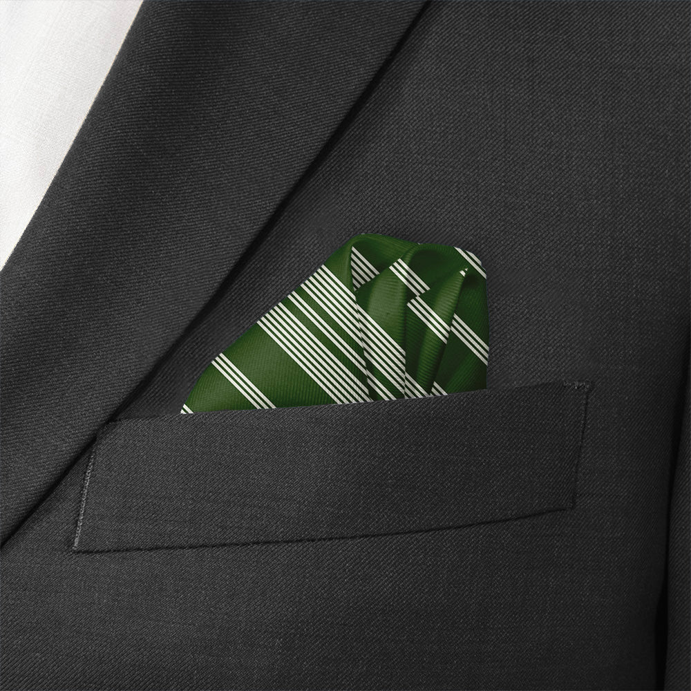 Sprinter Pinstripe Pocket Square - Wave Fold - Knotty Tie Co.