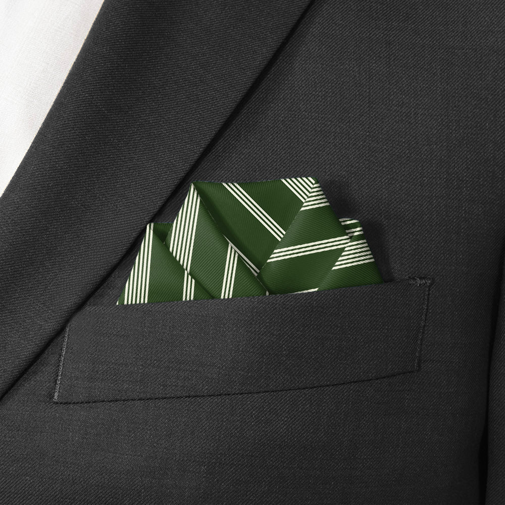Sprinter Pinstripe Pocket Square - Scalloped Fold - Knotty Tie Co.
