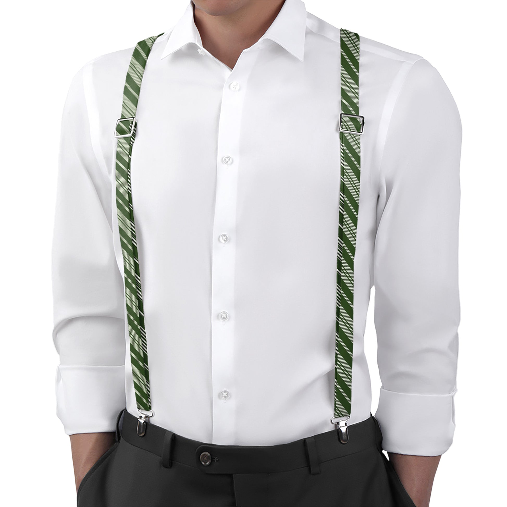 Sprinter Pinstripe Suspenders - On Model Back View - Knotty Tie Co.