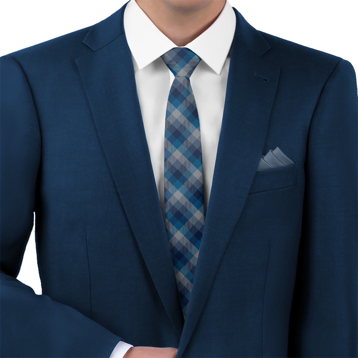 Squared Away Plaid Necktie - Matching Pocket Square - Knotty Tie Co.