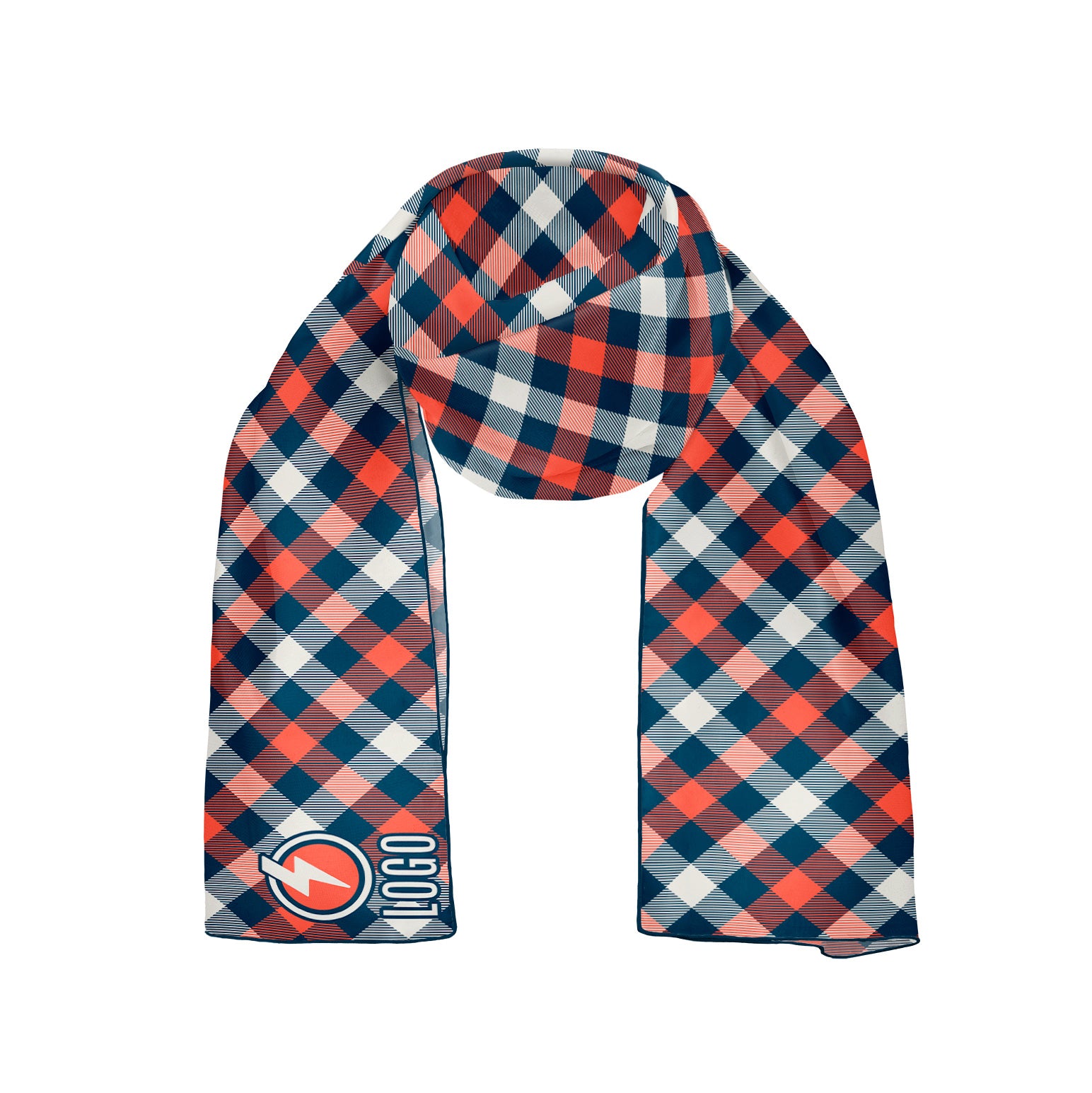 Squared Away 1 54 x 12 Rectangle Chiffon Logo Scarf - Knotty Tie Co.