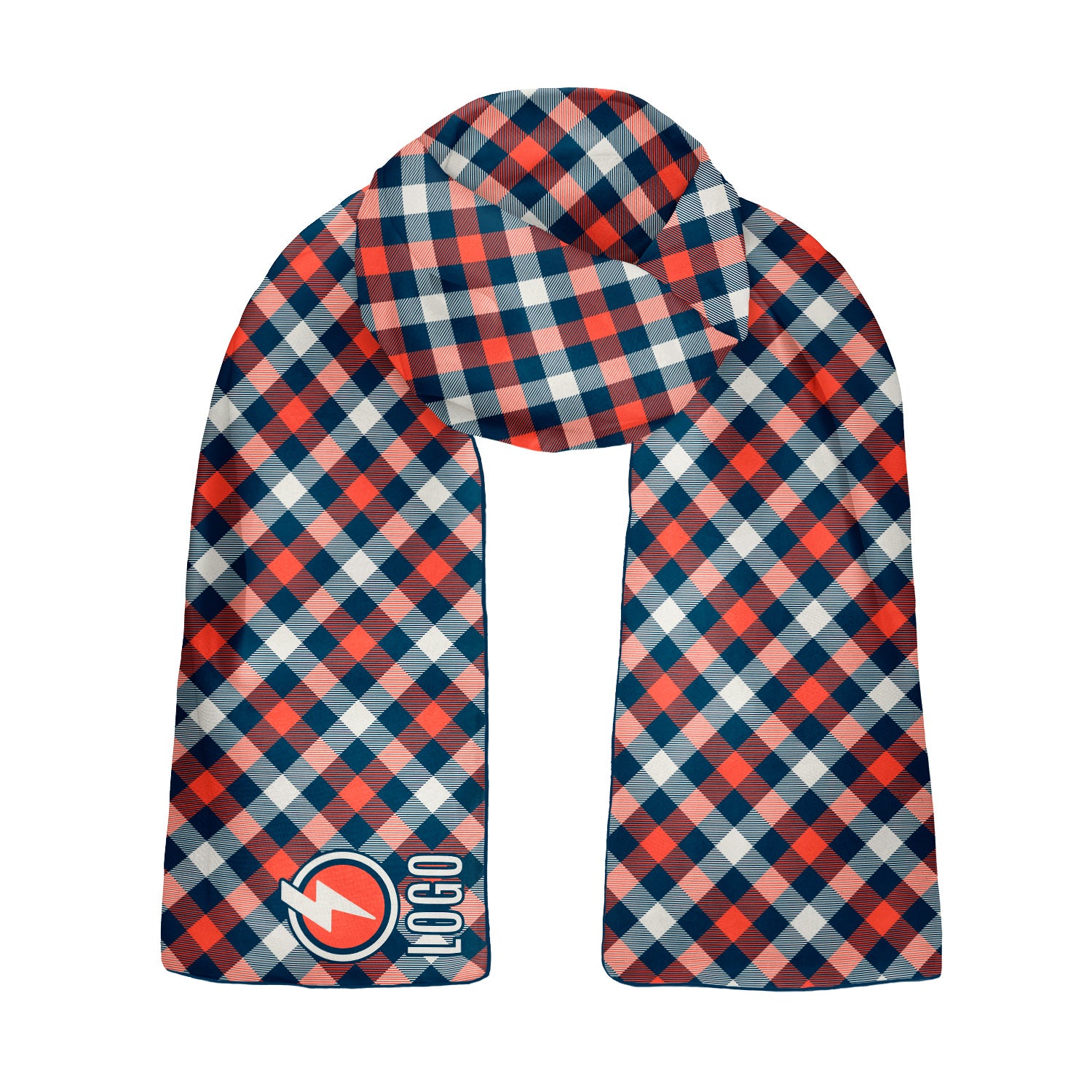 Squared Away 1 60 x 18 Rectangle Chiffon Logo Scarf - Knotty Tie Co.