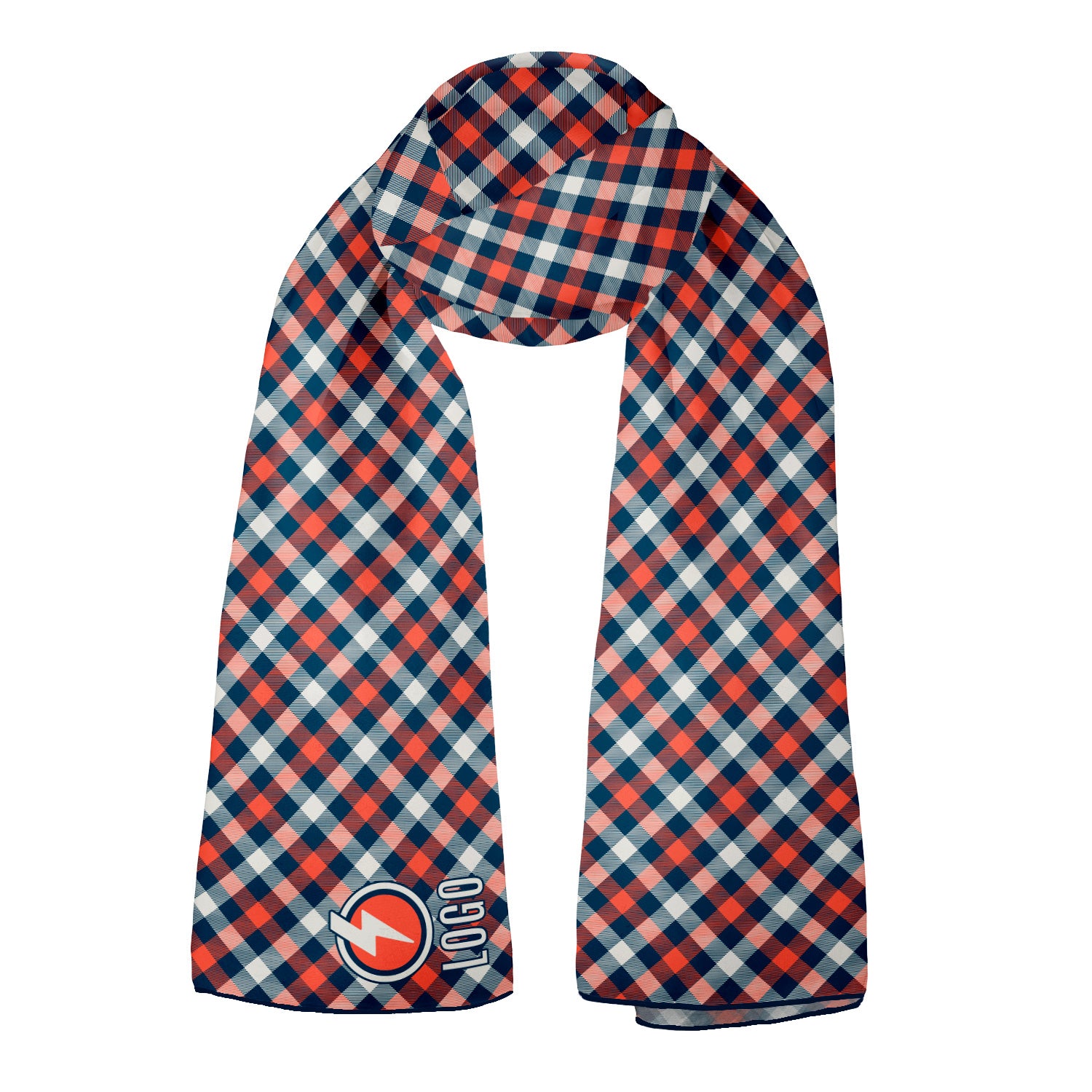 Squared Away 1 72 x 24 Rectangle Chiffon Logo Scarf - Knotty Tie Co.