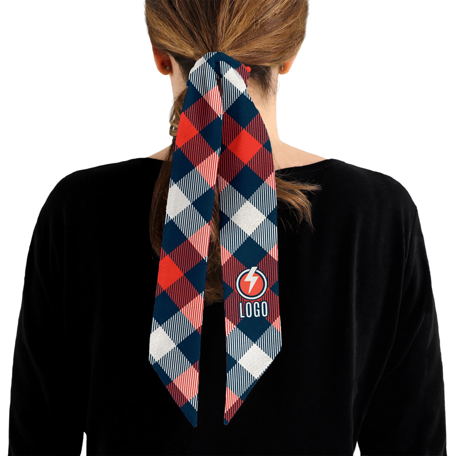 Squared Away 1 Hair Pony Tail Logo Scarf - Knotty Tie Co.