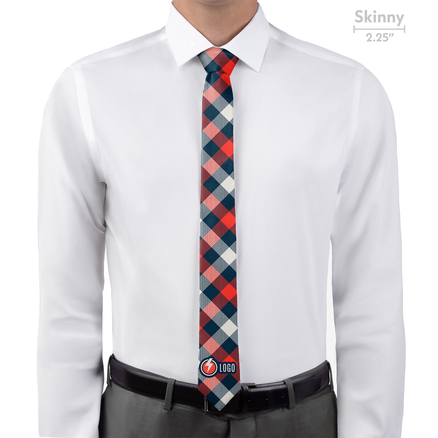 Custom Squared Away 1 Logo Tie - Skinny - Knotty Tie Co.