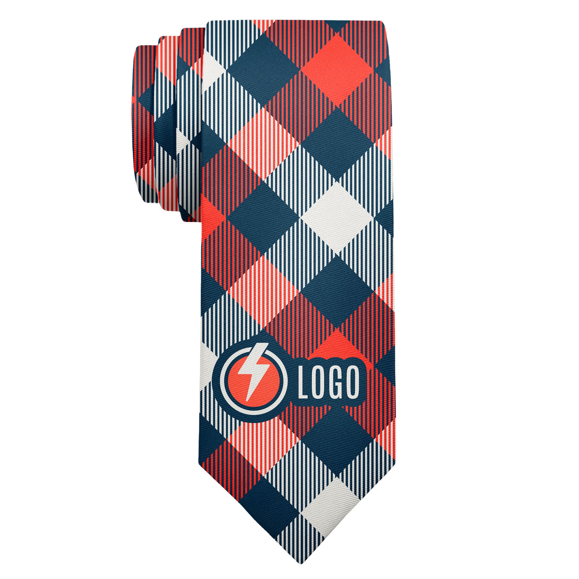 Custom Squared Away 1 Logo Tie - Long Roll - Knotty Tie Co.
