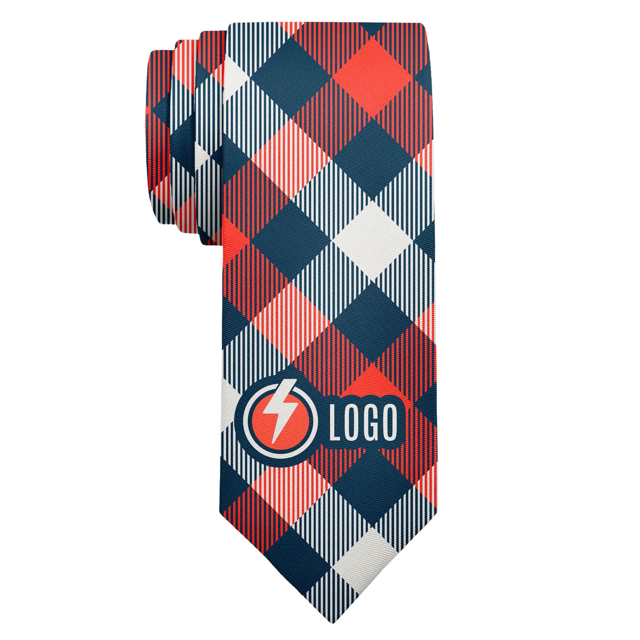 Custom Squared Away 1 Logo Tie - Long Roll - Knotty Tie Co.