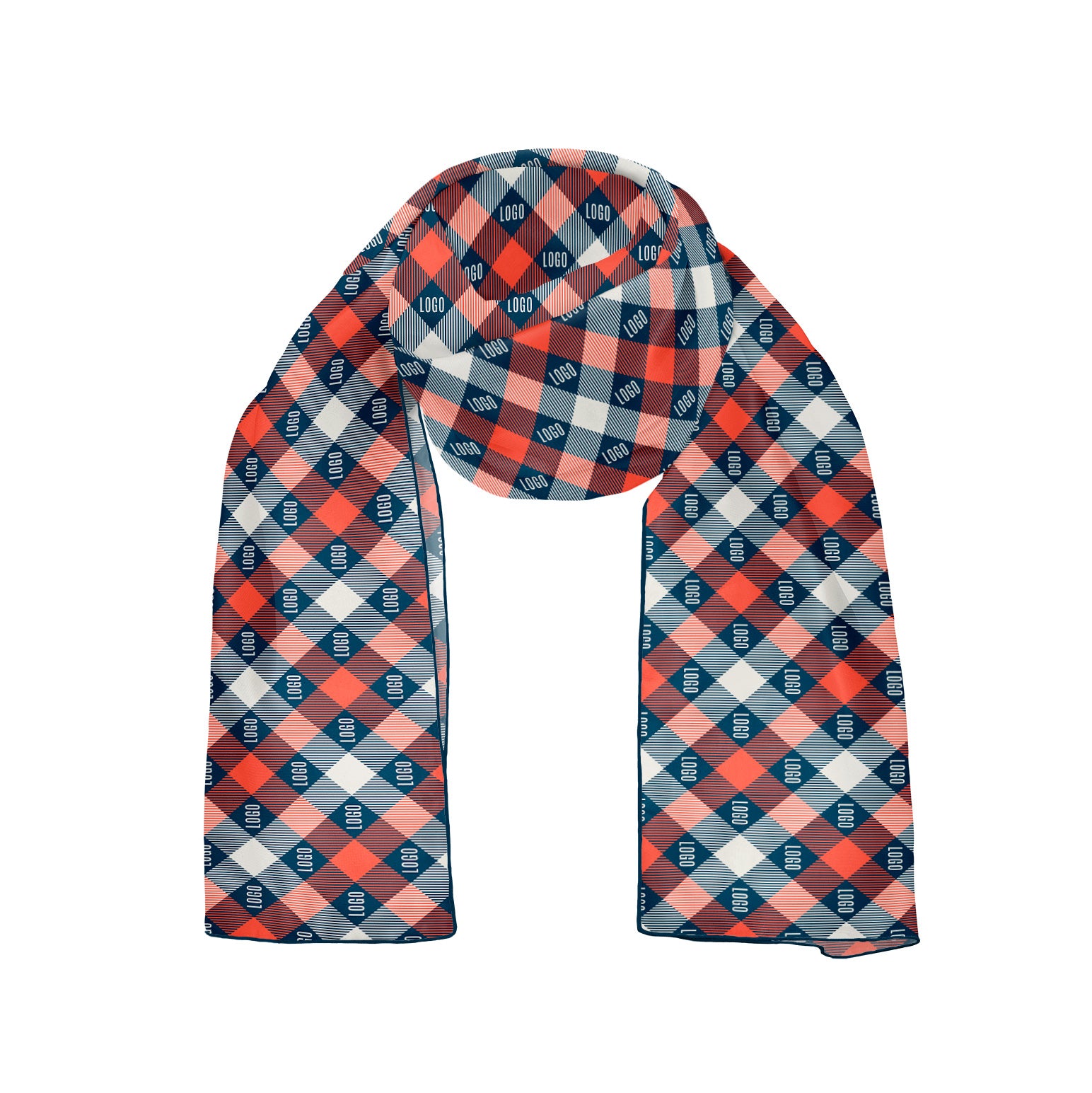 Squared Away 2 54 x 12 Rectangle Chiffon Logo Scarf - Knotty Tie Co.