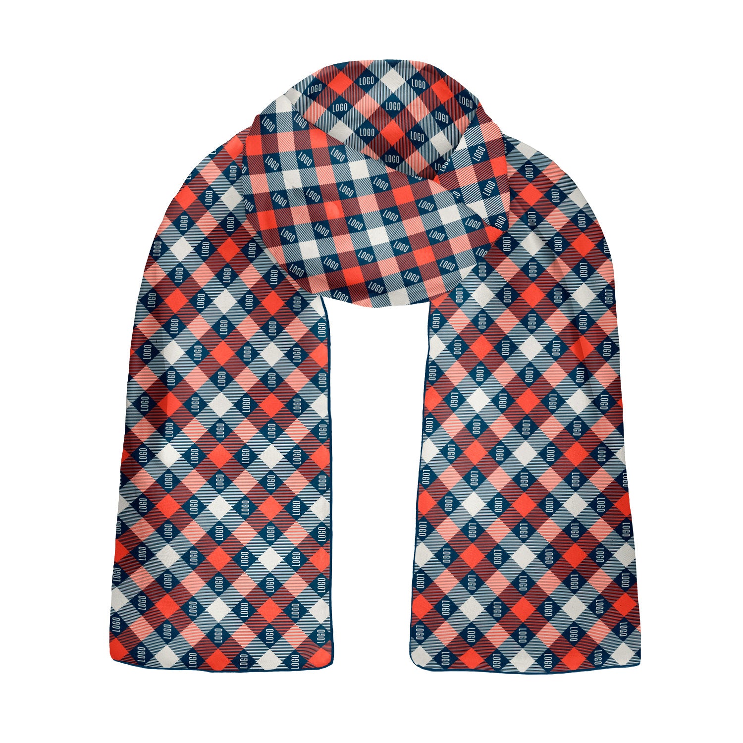 Squared Away 2 60 x 18 Rectangle Chiffon Logo Scarf - Knotty Tie Co.