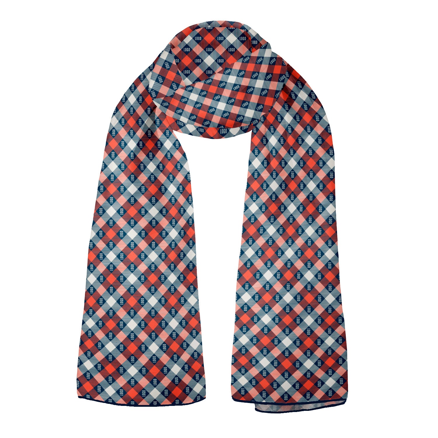 Squared Away 2 72 x 24 Rectangle Chiffon Logo Scarf - Knotty Tie Co.