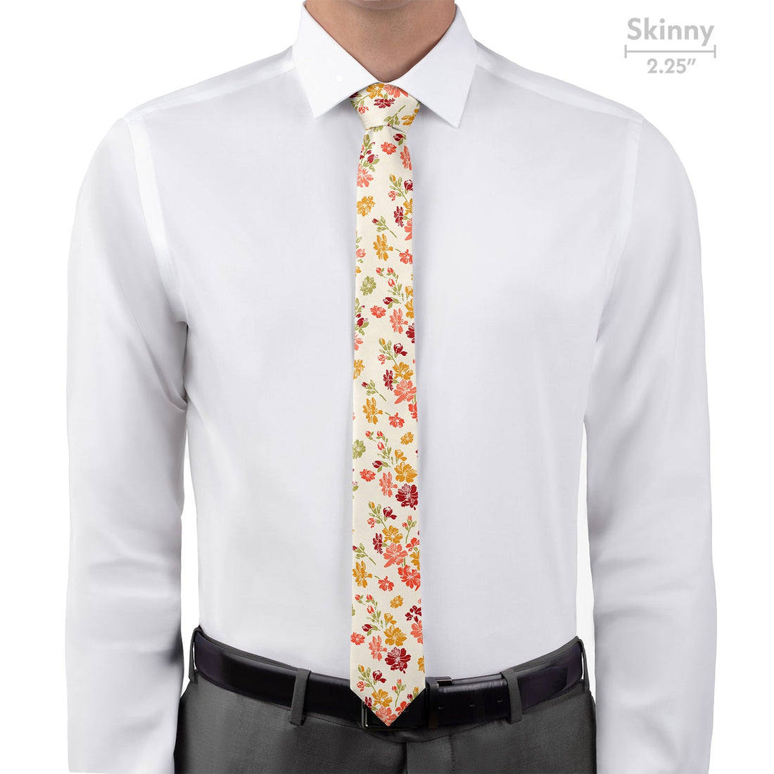 Stamped Floral Necktie - Skinny - Knotty Tie Co.